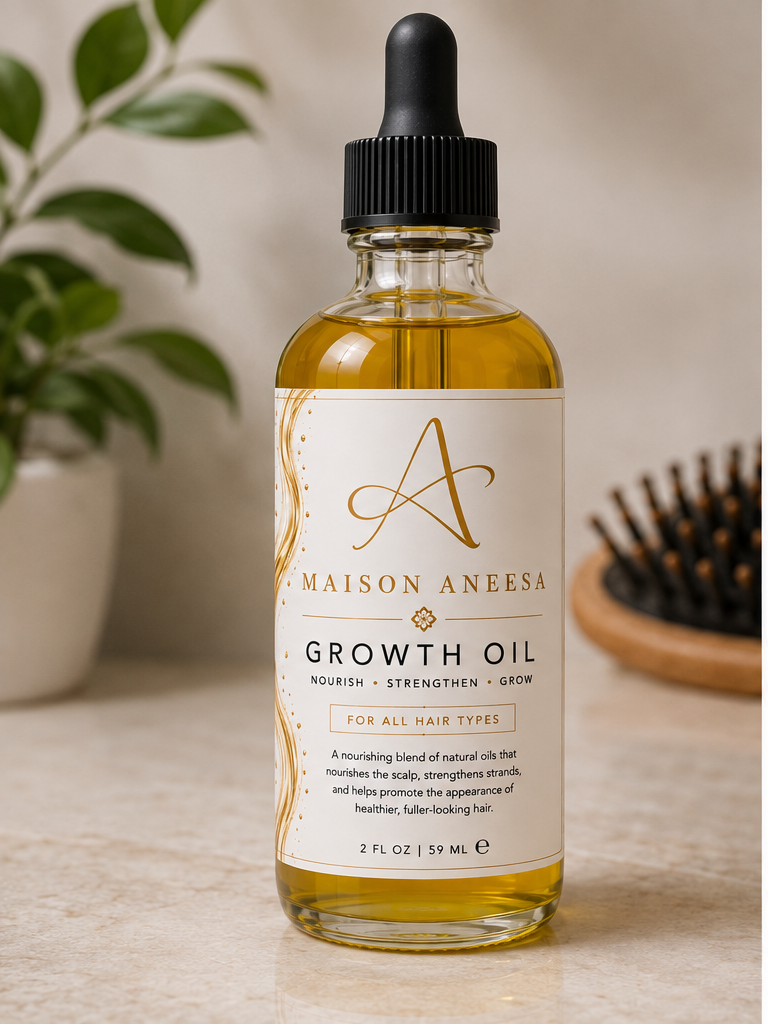 Maison Aneesa Growth Oil hair and scalp oil bottle